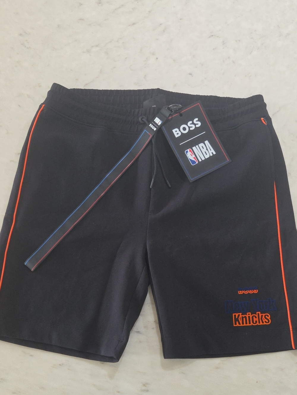 Boss Black Athletic Shorts NY Knicks with Orange Trim